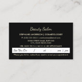 金ゴールドフェイクグリッツマスカラブラシメイクアップアーティスト 予約カード (裏面)