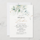 金ゴールドフェイクグリーンウォーター色ユーカリプトゥスルンチョン 招待状 (正面)