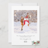 金ゴールドフェイクグリーンメリークリスマスホリデーフォトカード シーズンカード (裏面)