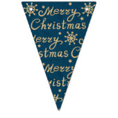 金ゴールドフェイクグリーンレッドブルーメリークリスマスレタリング バンティングフラッグ (第3の旗)