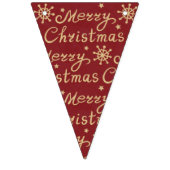 金ゴールドフェイクグリーンレッドブルーメリークリスマスレタリング バンティングフラッグ (第2の旗)