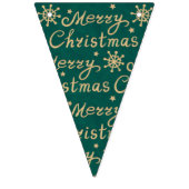 金ゴールドフェイクグリーンレッドブルーメリークリスマスレタリング バンティングフラッグ (第1の旗)
