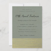 金ゴールドフェイクグレイストライプのスケッチ線企業のイベント 招待状 (正面)