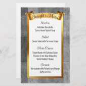 金ゴールドフェイクケータリングクリスマスのディナーメニュー 便箋 (正面/裏面)