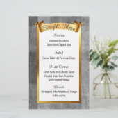 金ゴールドフェイクケータリングクリスマスのディナーメニュー 便箋 (スタンド正面)