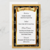 金ゴールドフェイクケータリングクリスマスのディナーメニュー 便箋 (正面/裏面)