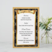 金ゴールドフェイクケータリングクリスマスのディナーメニュー 便箋 (スタンド正面)