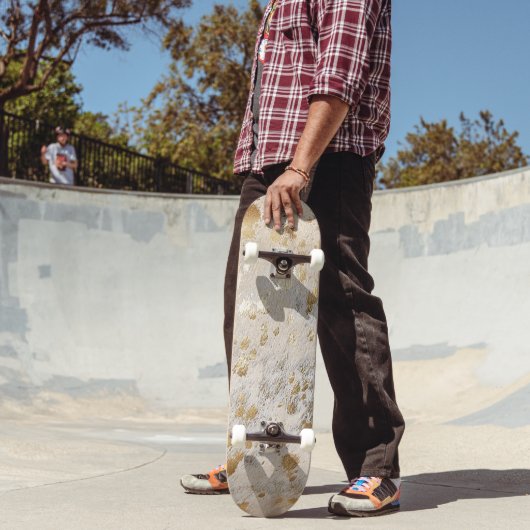 金ゴールドフェイクコーヒドプリントメタリック素朴ウェスタン スケートボード (室外2)