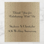 金ゴールドフェイクゴールデン50周年記念パーティー ワインラベル (シングルラベル)