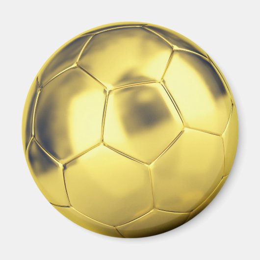 金ゴールドフェイクサッカーボール マグネット (正面)