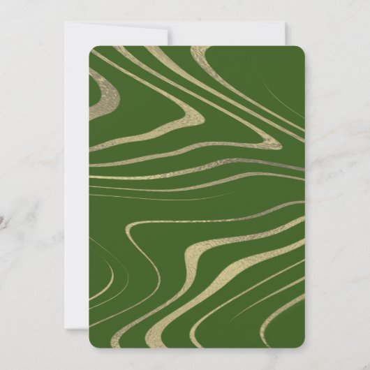 金ゴールドフェイクサファリエレファントベビージャーシャワー 招待状 (裏面)