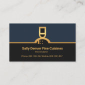 金ゴールドフェイクシェフ縁どコラムレストランケータ 名刺 (正面)