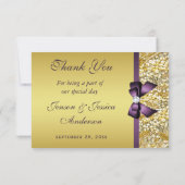 金ゴールドフェイクシーキンズダイヤモンズパープルボウサンキュー サンキューカード (裏面)