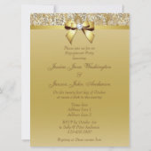 金ゴールドフェイクシークインとボウ婚約パーティ 招待状 (裏面)