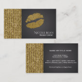 金ゴールドフェイクシークインスパークルグラマーシックなリップ美しい 名刺 (正面/裏面)