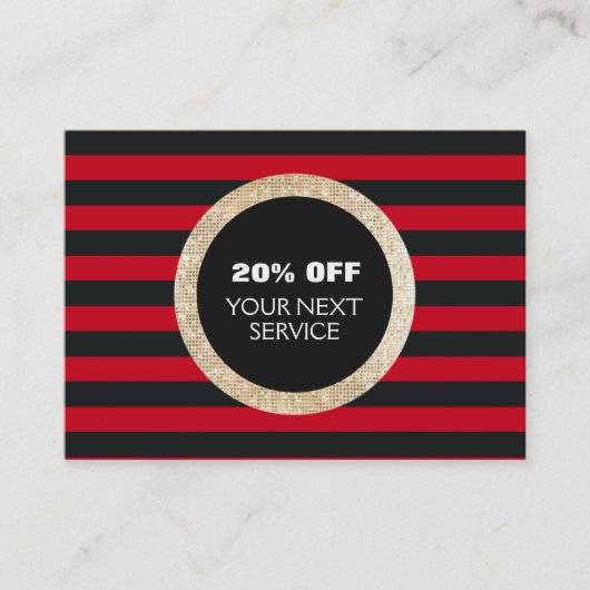 金ゴールドフェイクシークインヘアサロン割引クーポン3 割引カード (正面)