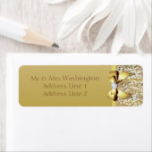 金ゴールドフェイクシークイン金ゴールド弓とダイヤモンド ラベル (インサイチュ)