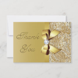 金ゴールドフェイクシークンズボー結婚ダイヤモンド サンキューカード