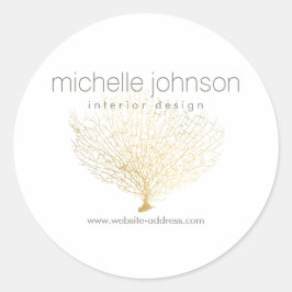 金ゴールドフェイクシーファンコーラル ラウンドシール