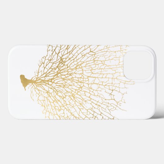 金ゴールドフェイクシーファンコーラル Case-Mate iPhoneケース (裏面 (横))