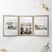 金ゴールドフェイクシーファンパターン内装設計パンフレット 三つ折りカード (内部)