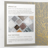 金ゴールドフェイクシーファンパターン内装設計パンフレット 三つ折りカード (内部最初)