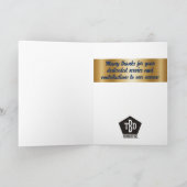 金ゴールドフェイクスターの社員一周記念日 カード (内部)