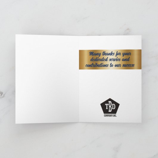 金ゴールドフェイクスターの社員一周記念日 カード (内部)