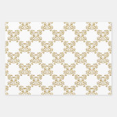 金ゴールドフェイクストライプグリッターとフローズ ラッピングペーパーシート (正面2)