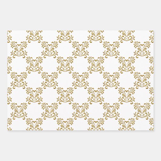 金ゴールドフェイクストライプグリッターとフローズ ラッピングペーパーシート (正面2)