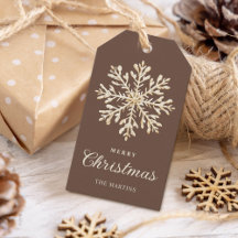 金ゴールドフェイクスノーフレークブラウンカスタムホリデー