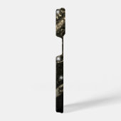 金ゴールドフェイクスパークリー線ブラック抽象芸術モノグラム iPhoneケース (右側面)