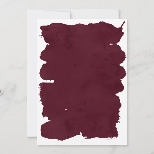 金ゴールドフェイクタイポグラフィブルゴーニュ水彩甘い16 招待状 (裏面)