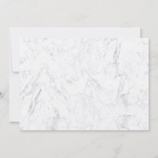 金ゴールドフェイクタイポグラフィ大理石バプテスマ 招待状 (裏面)