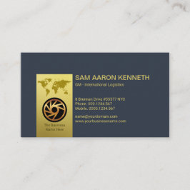 金ゴールドフェイクタエレガントブ（青） 名刺