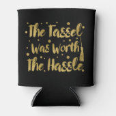 金ゴールドフェイクタッセル卒業 缶クーラー (正面)