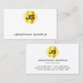 金ゴールドフェイクテンプレートモダンモノグラム 名刺 (正面/裏面)