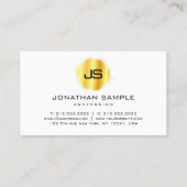 金ゴールドフェイクテンプレートモダンモノグラム 名刺 (裏面)