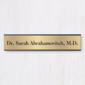 金ゴールドフェイクドクターズオフィスのドアサイン サインプレート (正面)