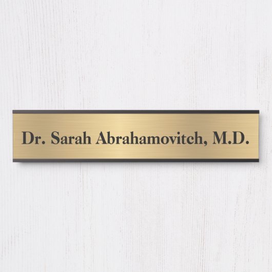 金ゴールドフェイクドクターズオフィスのドアサイン サインプレート (正面)