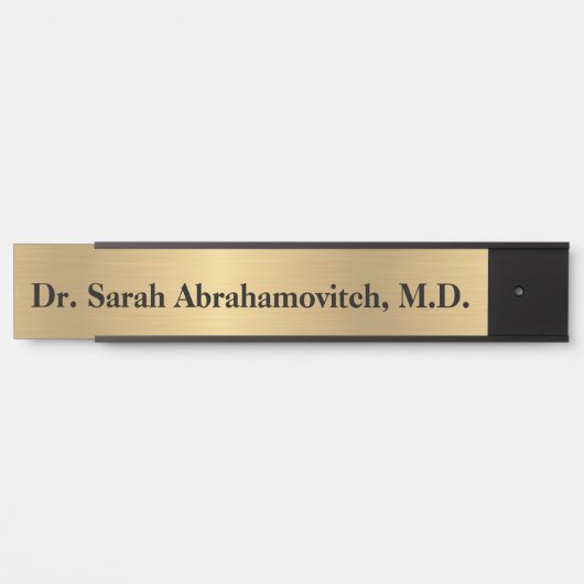 金ゴールドフェイクドクターズオフィスのドアサイン サインプレート (正面)