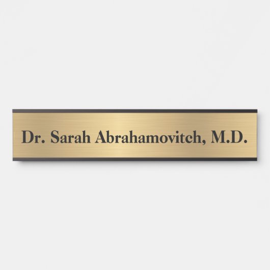 金ゴールドフェイクドクターズオフィスのドアサイン サインプレート (正面)