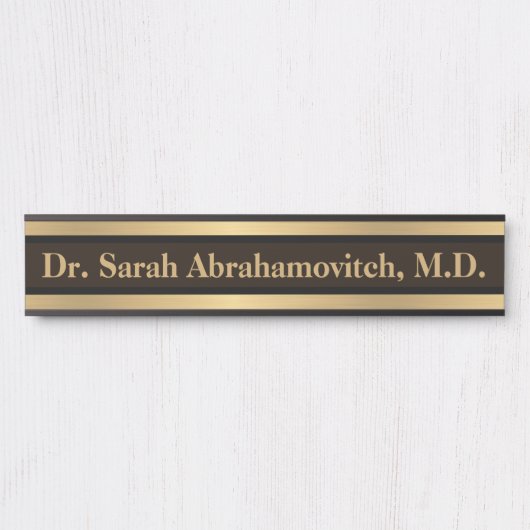 金ゴールドフェイクドクターズオフィスのドアサイン サインプレート (正面)