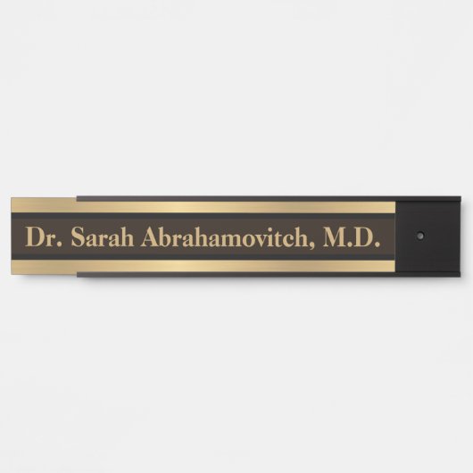 金ゴールドフェイクドクターズオフィスのドアサイン サインプレート (正面)