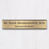 金ゴールドフェイクドクターズオフィスのドアサイン サインプレート (正面)