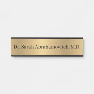 金ゴールドフェイクドクターズオフィスのドアサイン サインプレート