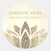 金ゴールドフェイクハスの花のスキンケアと美学 ラウンドシール (正面)