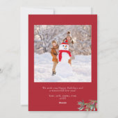 金ゴールドフェイクハッピーホリデイズホリデーフォトカード シーズンカード (裏面)