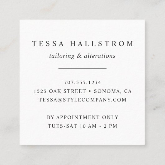 金ゴールドフェイクハンガー |仕入れ直しSeamstress スクエア名刺 (裏面)