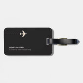 金ゴールドフェイクハートラブフライトタベル ラゲッジタグ (裏面横)